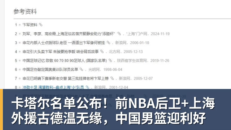 卡塔尔名单公布！前NBA后卫+上海外援古德温无缘，中国男篮迎利好