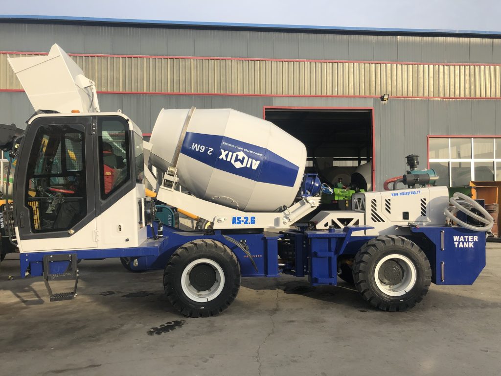 self loading mobile concrete mixer