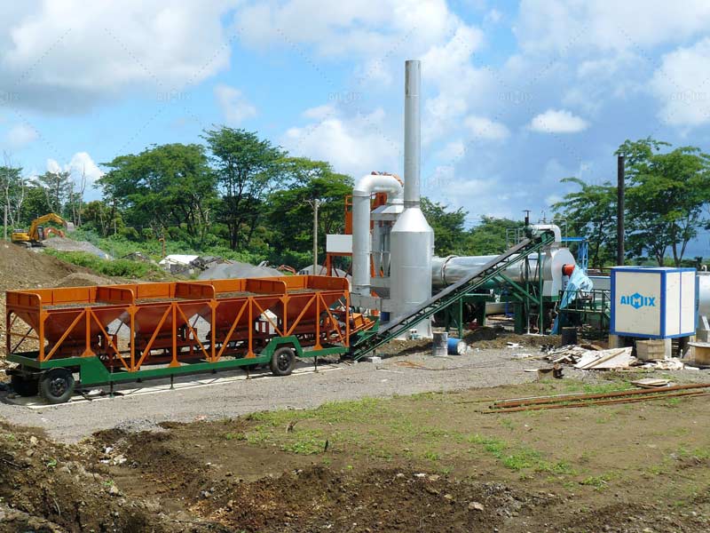 60tph portable drum mix plant