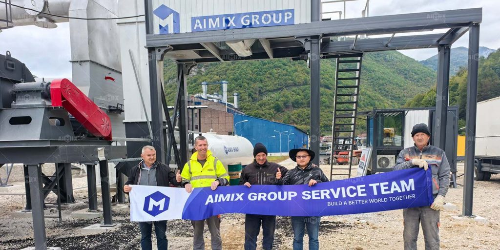 80TPH mobile drum asphalt mixing plant engineer team in Sarajevo, Bosnia and Herzegovina